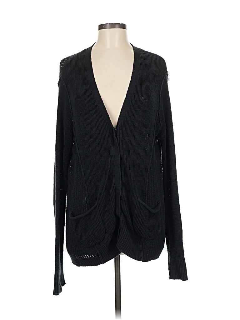 Pre-owned Michael Stars Cardigan Sweater In Black