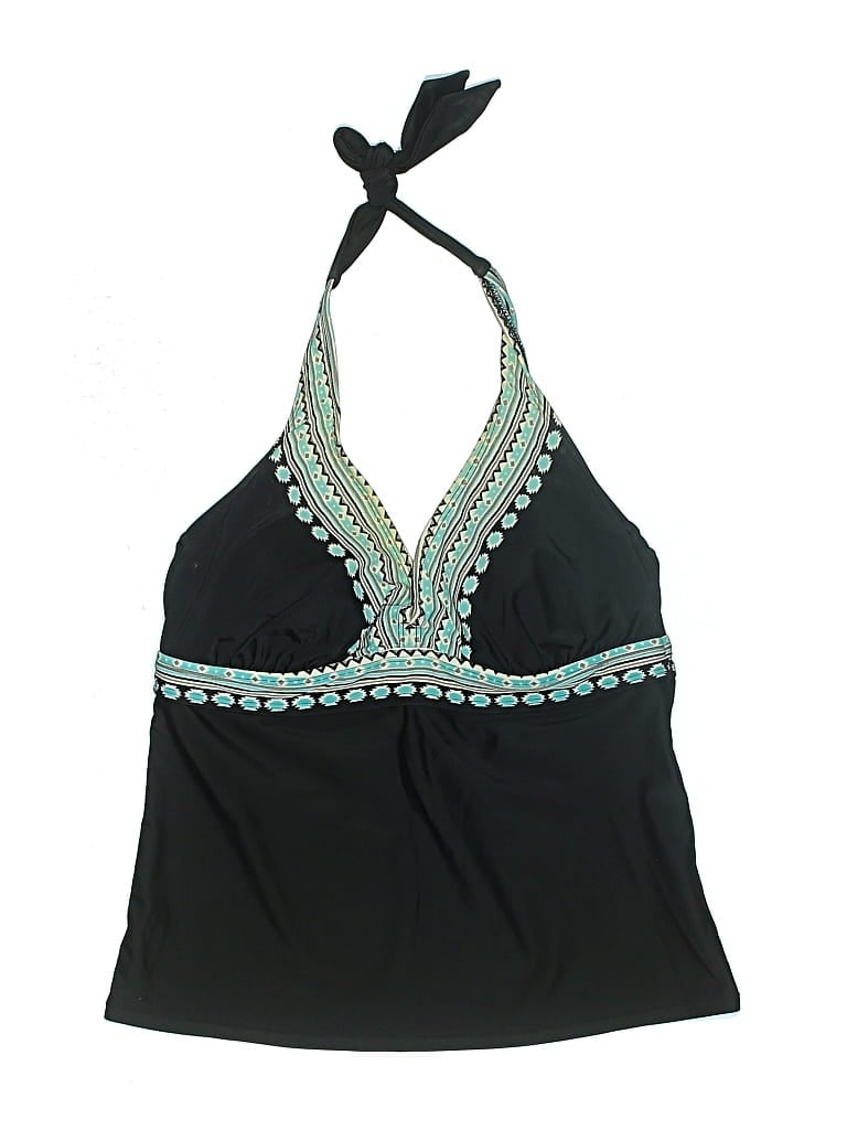 Pre-owned Athleta Swimsuit Top Black Paisley Pattern Swimwear