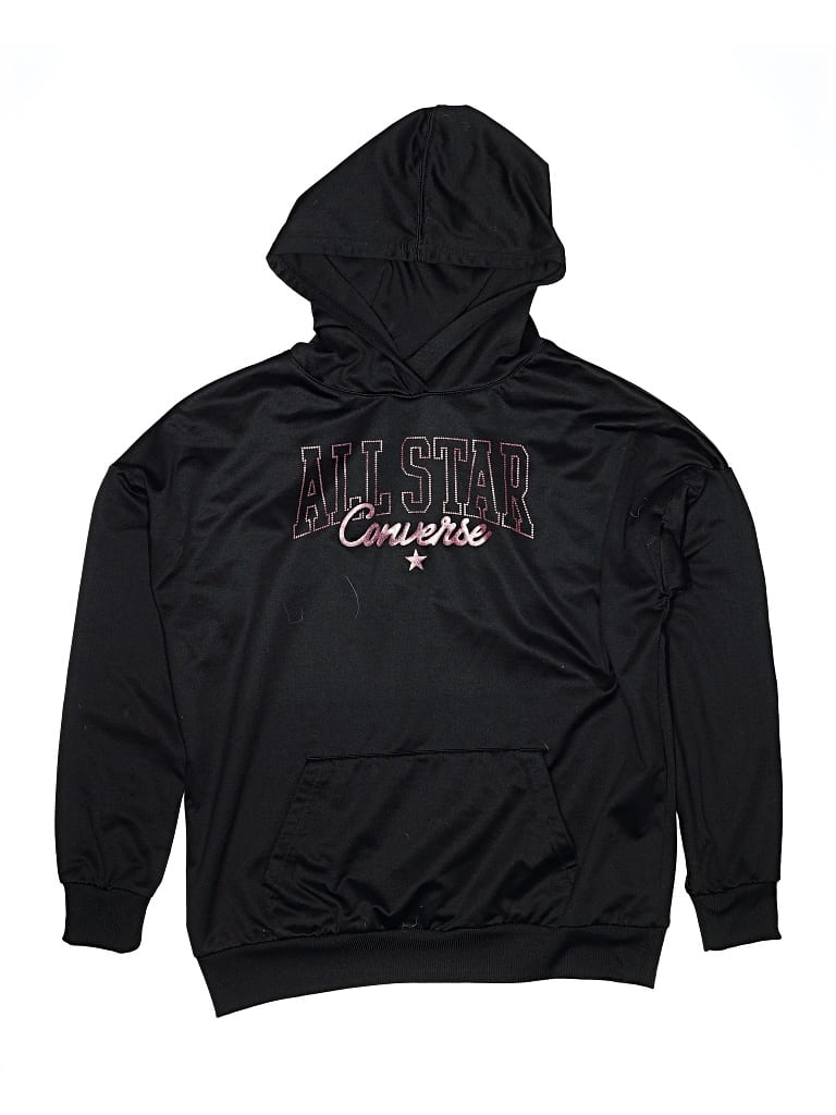 Pre-owned Converse Kids' Pullover Hoodie In Black