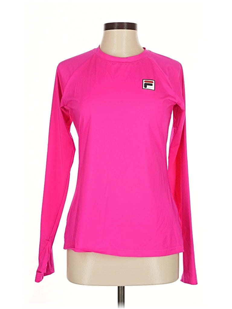 Pre-owned Fila Long Sleeve T-shirt In Pink
