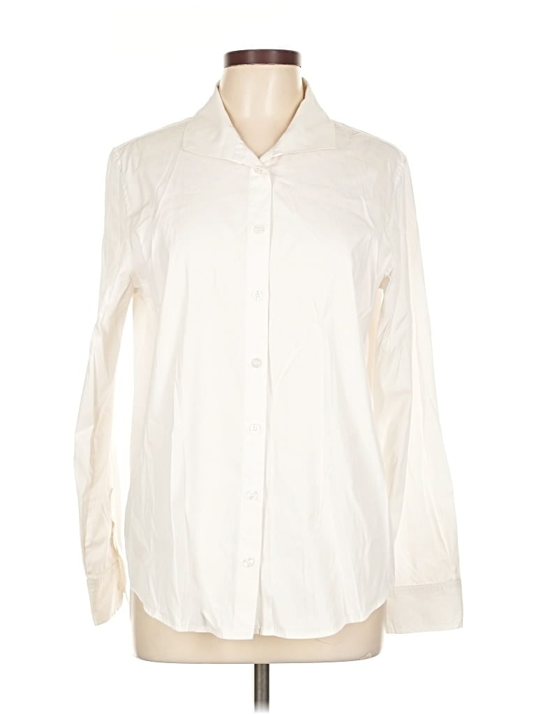 Pre-owned Kal Rieman Long Sleeve Blouse In White