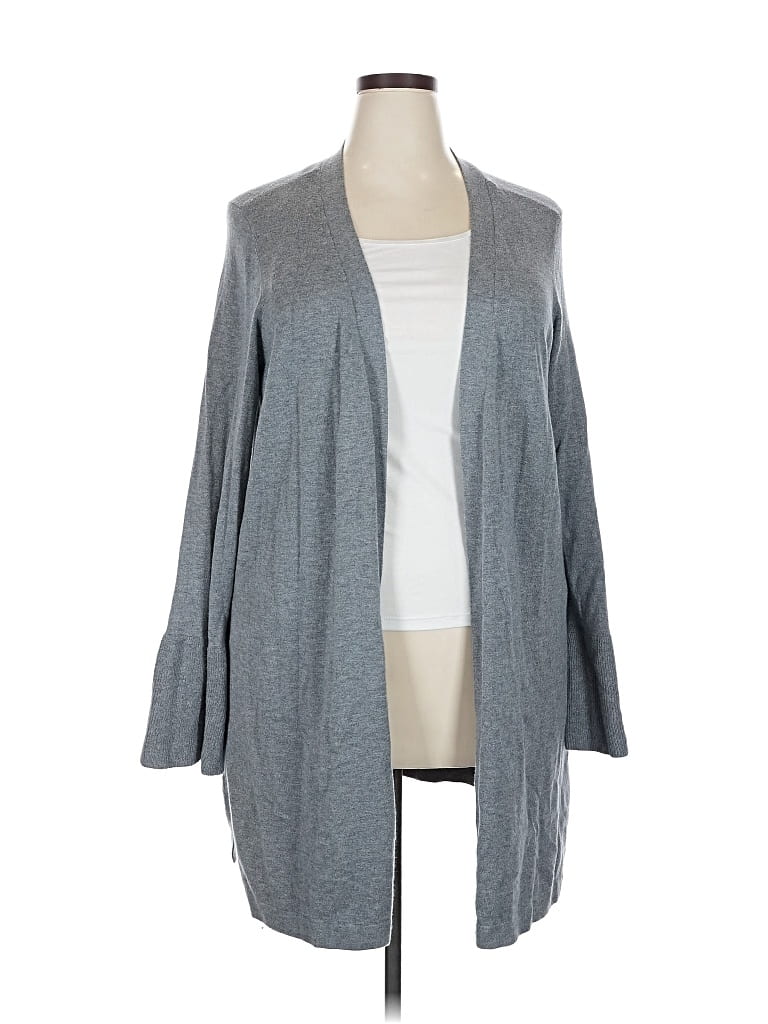 Pre-owned Roz & Ali Cardigan Sweater In Gray