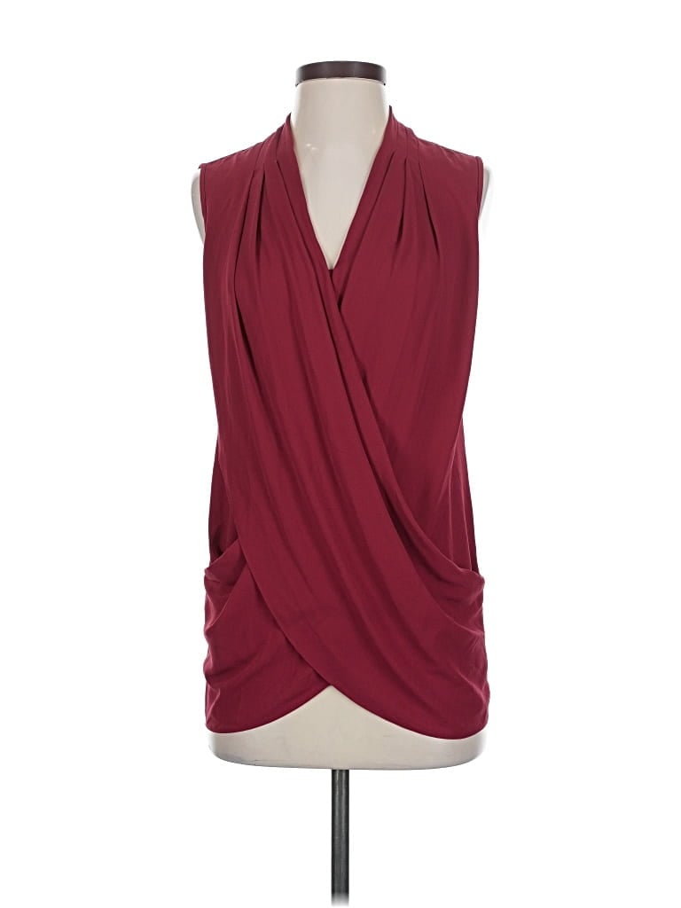 Pre-owned Bcbgmaxazria Sleeveless Blouse In Burgundy