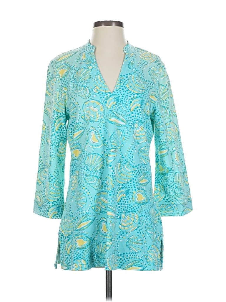 Pre-owned Lilly Pulitzer 3/4 Sleeve Blouse In Blue