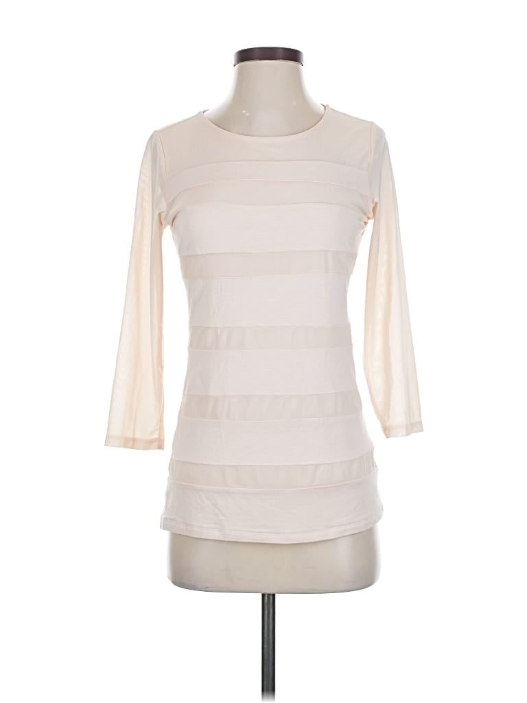 Pre-owned Inc International Concepts 3/4 Sleeve T-shirt In White