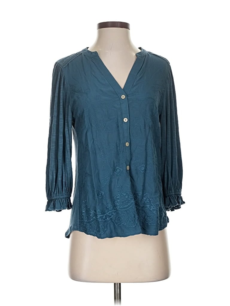 Pre-owned Democracy 3/4 Sleeve Blouse In Blue