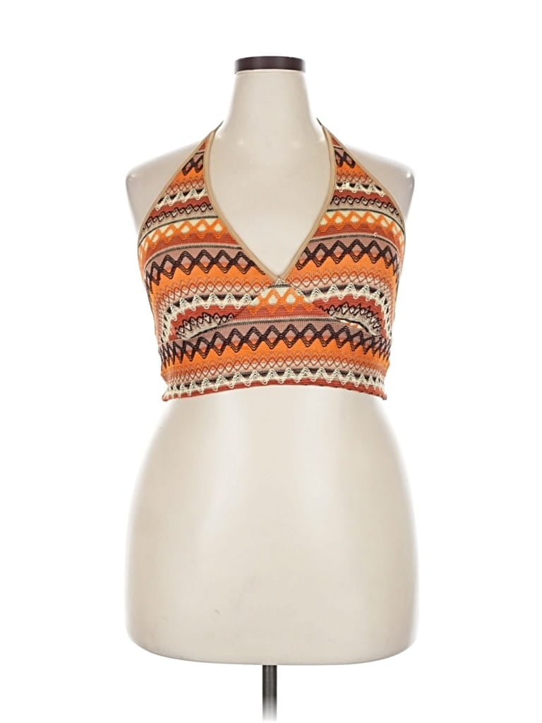 Pre-owned Shein Curve Sleeveless Blouse In Orange