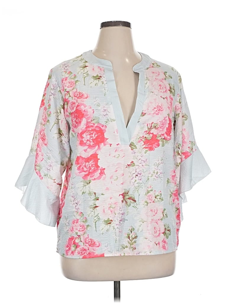 Pre-owned 32 Degrees 3/4 Sleeve Blouse In Pink