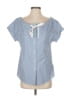 Theory 100% Cotton Blue Short Sleeve Blouse Size P (petite) - photo 1