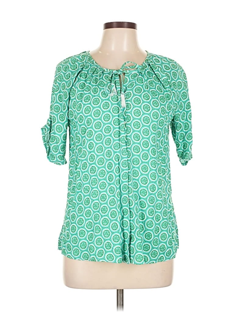 Pre-owned Escapada 3/4 Sleeve Blouse In Green