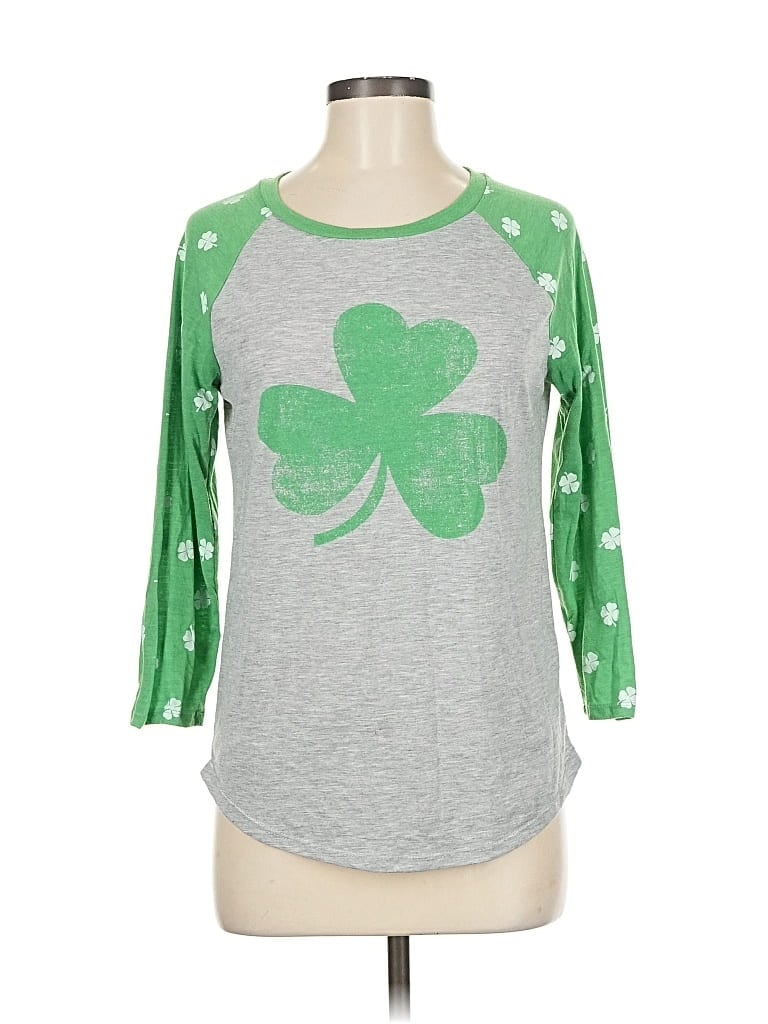 Pre-owned Grayson Threads 3/4 Sleeve T-shirt In Green