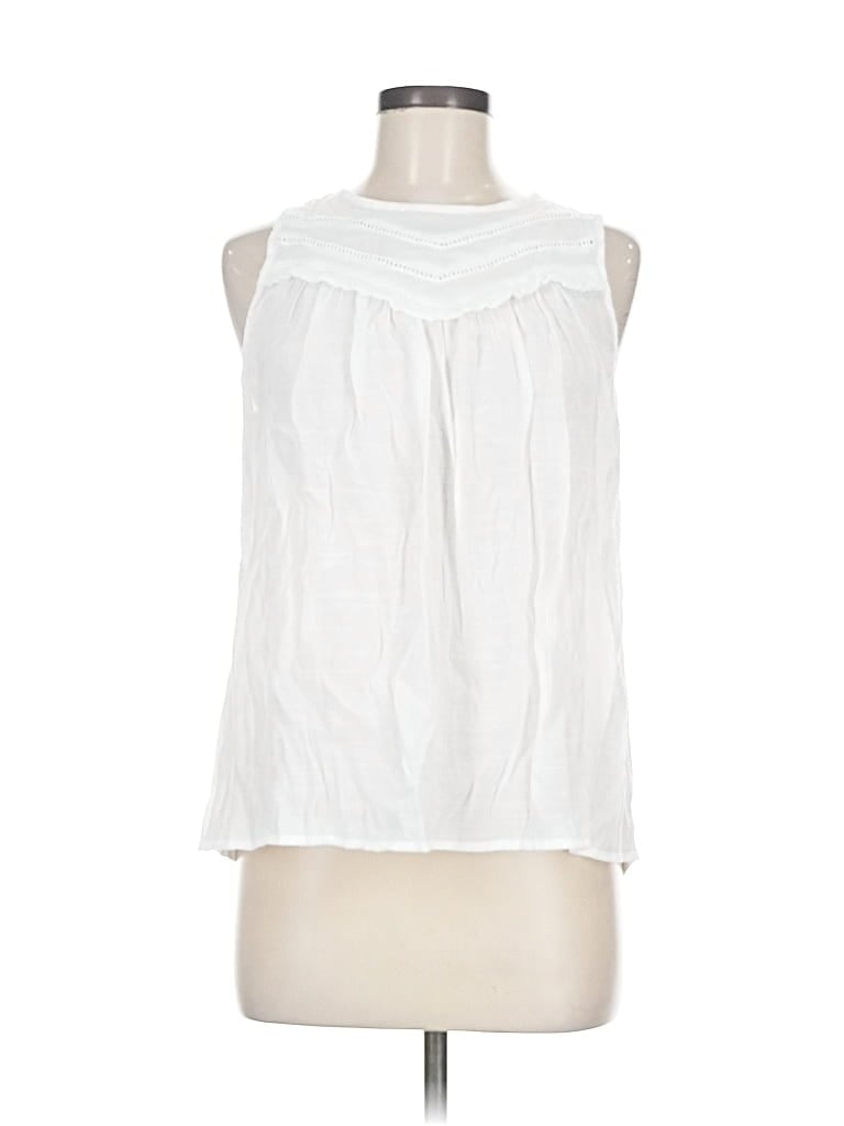 Pre-owned Ember Sleeveless Blouse In White