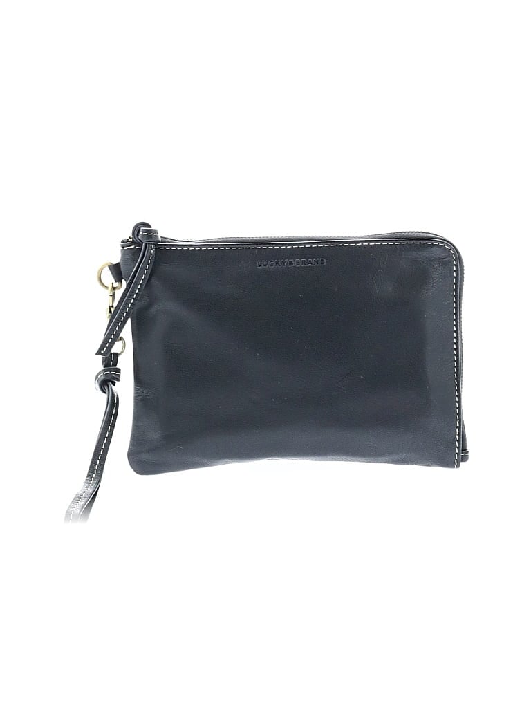 Pre-owned Lucky Brand Leather Wristlet In Black