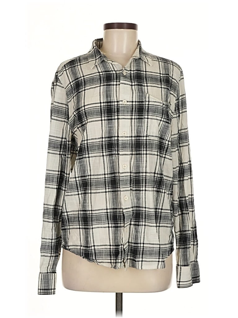 Pre-owned Threads 4 Thought Long Sleeve Button Down Shirt In White