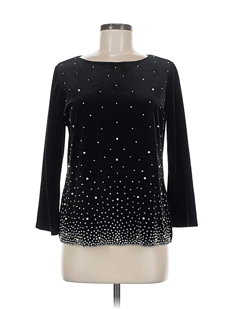 Pre-owned Travelers By Chico's Long Sleeve Blouse In Black