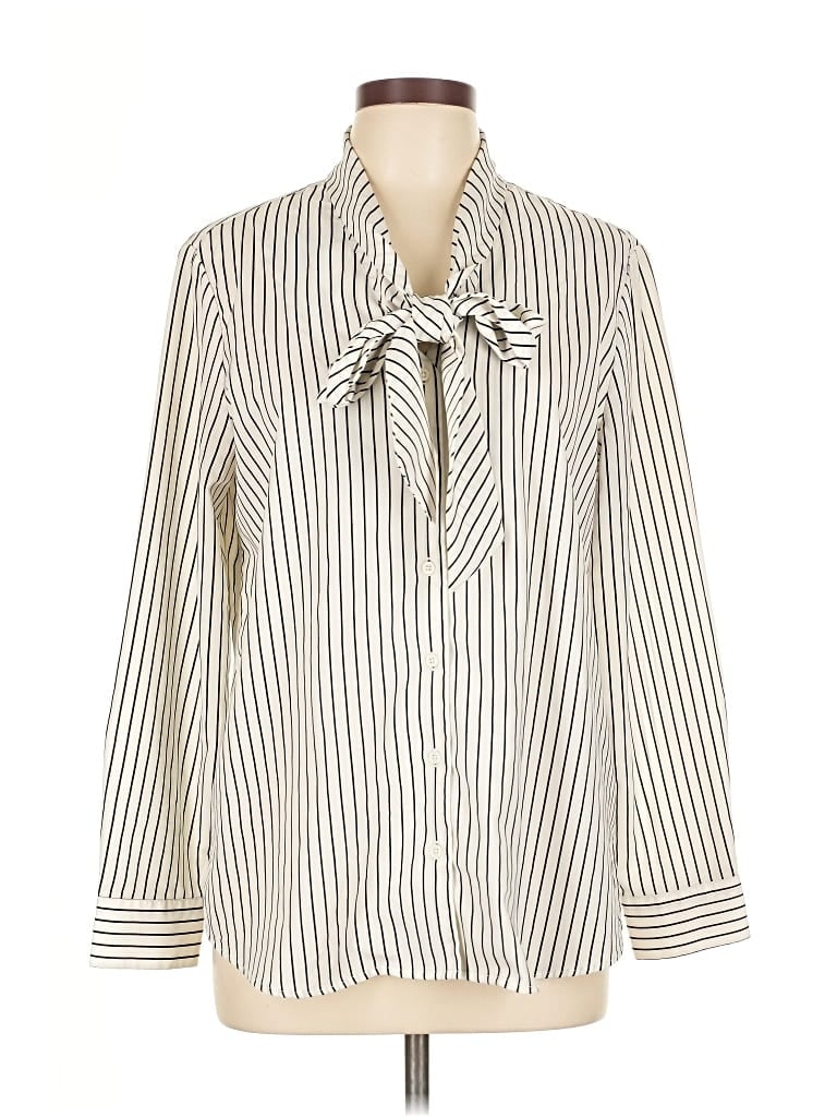 Pre-owned Dalia 3/4 Sleeve Blouse In White