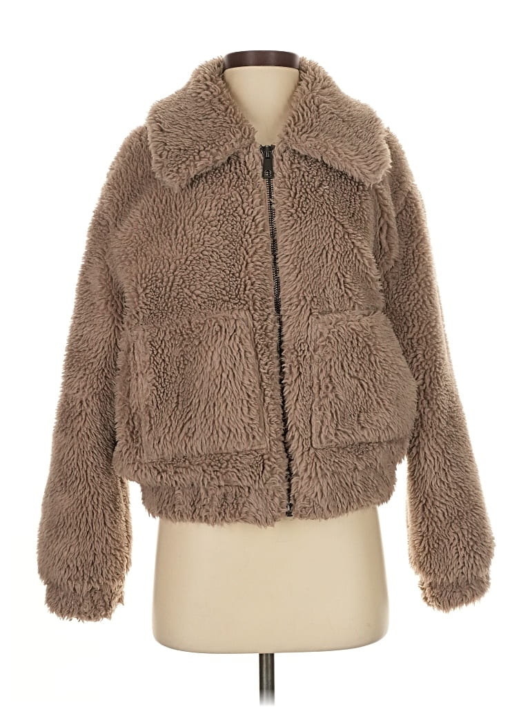Pre-owned Avec Les Filles Faux Fur Jacket In Brown