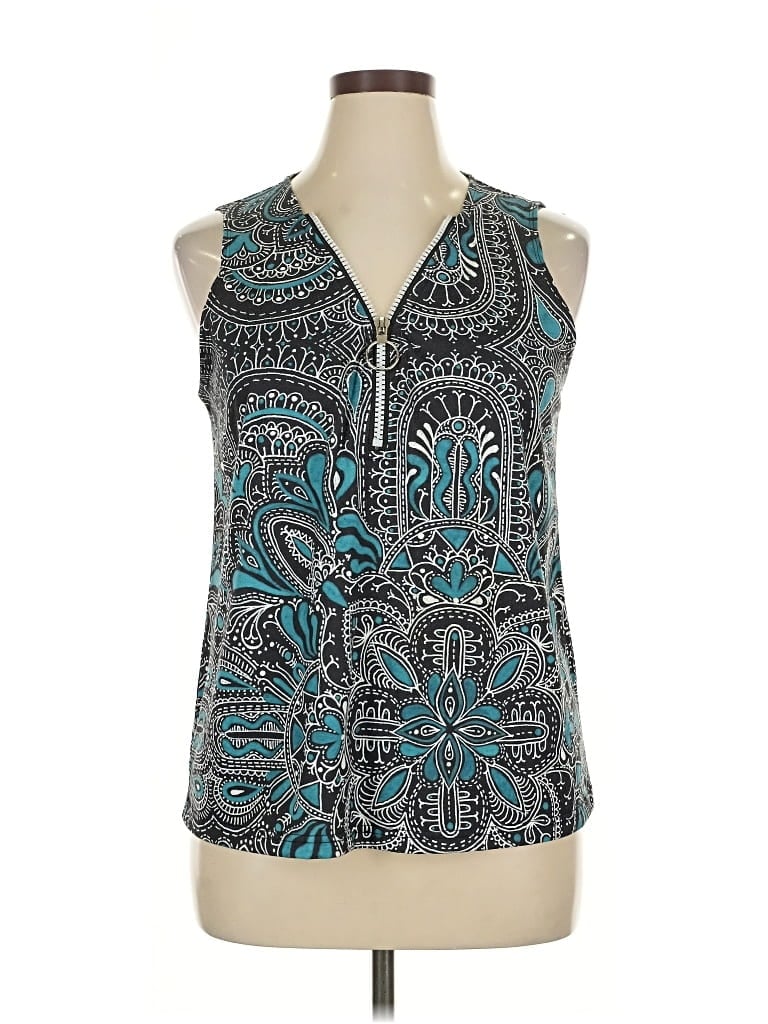 Pre-owned Unbranded Sleeveless Blouse In Blue