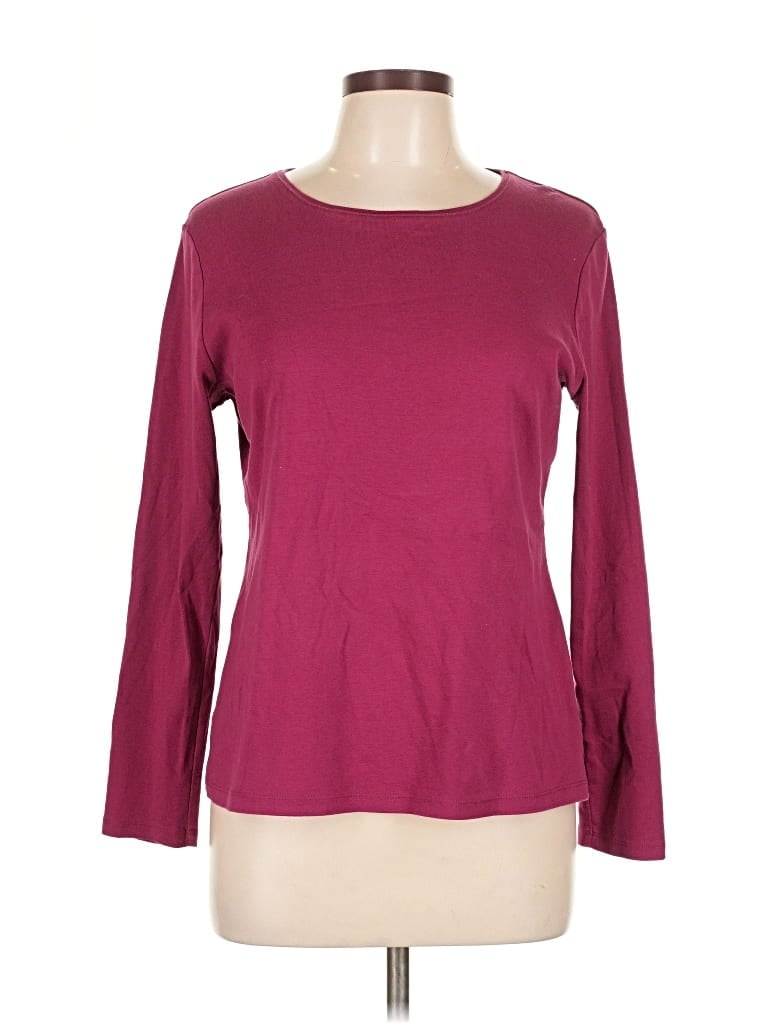 Pre-owned Talbots Outlet 3/4 Sleeve T-shirt In Burgundy