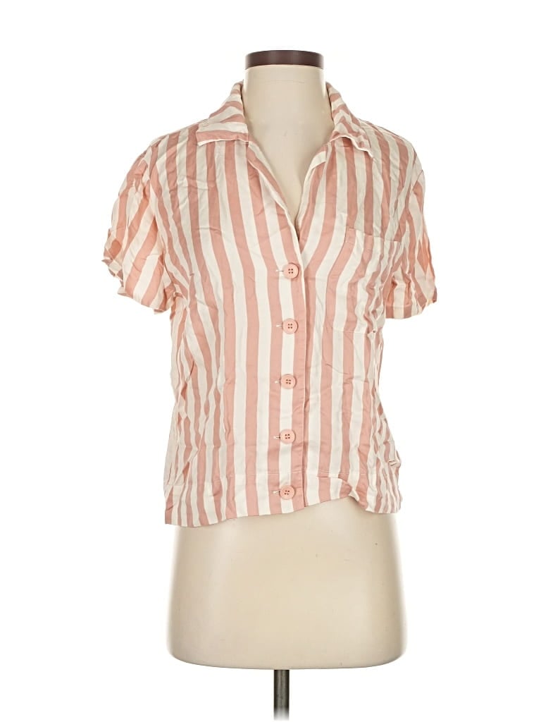 Pre-owned Reformation Short Sleeve Blouse In Orange