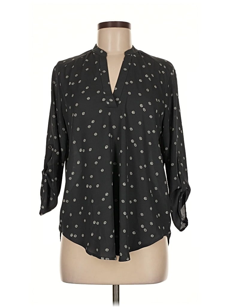 Pre-owned Lush 3/4 Sleeve Blouse In Gray