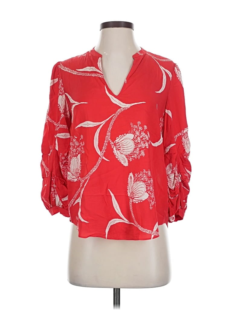 Pre-owned Joie 3/4 Sleeve Blouse In Red