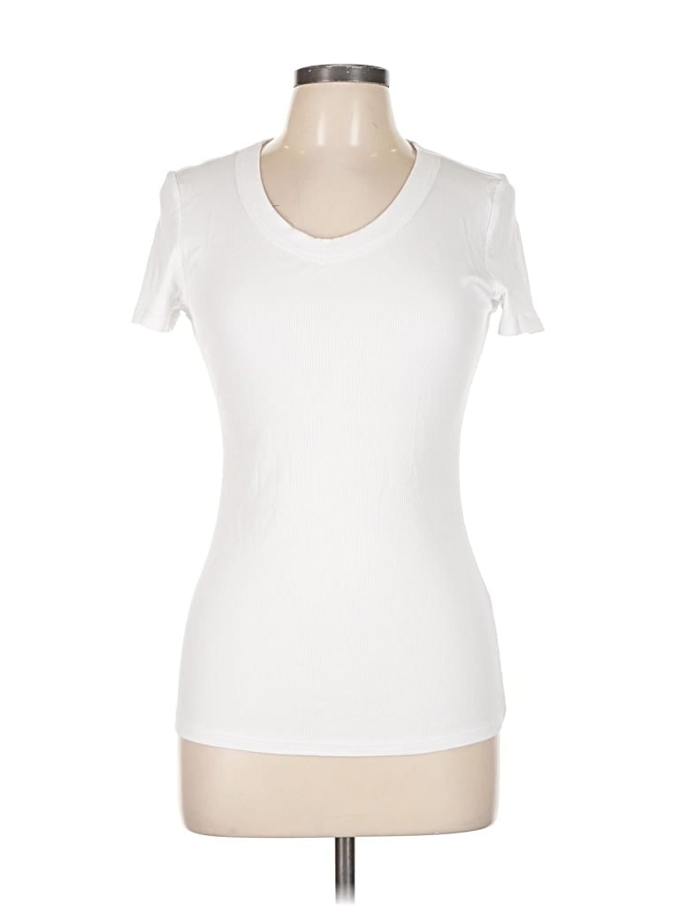 Pre-owned Unbranded Short Sleeve T-shirt In White