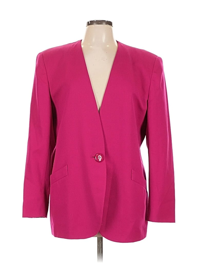 Pre-owned Jones New York Wool Blazer Jacket In Pink