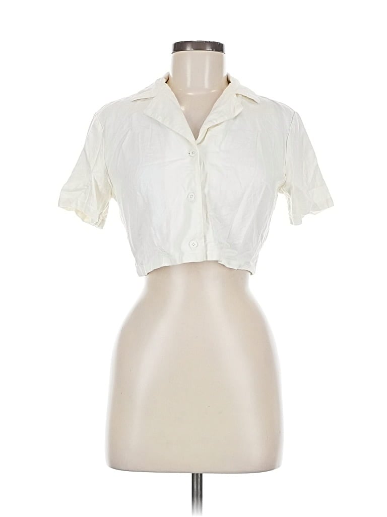 Pre-owned John Galt Short Sleeve Turtleneck In White