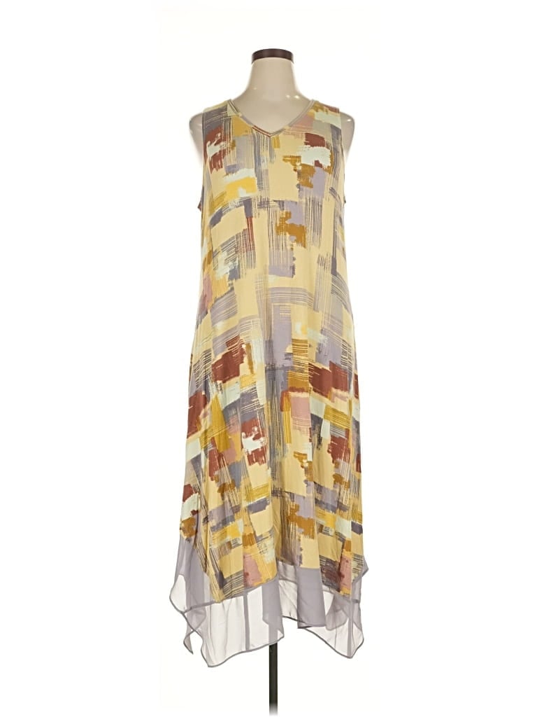 Pre-owned Logo By Lori Goldstein Casual Dress In Yellow