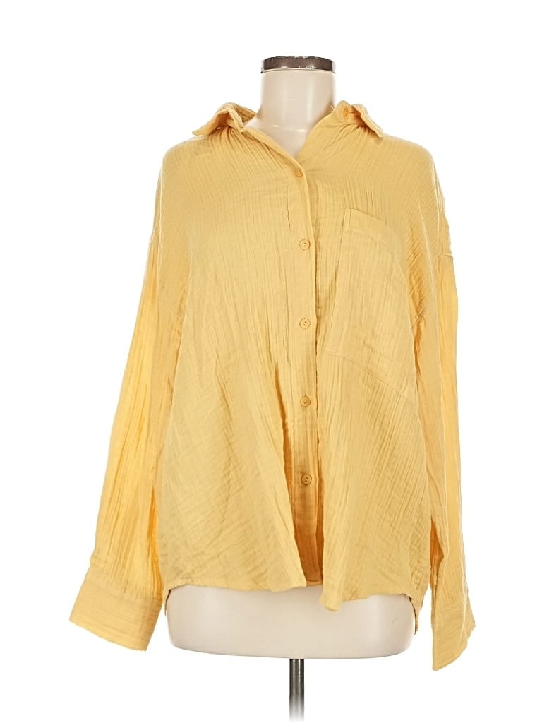 Pre-owned Abercrombie & Fitch Long Sleeve Blouse In Yellow