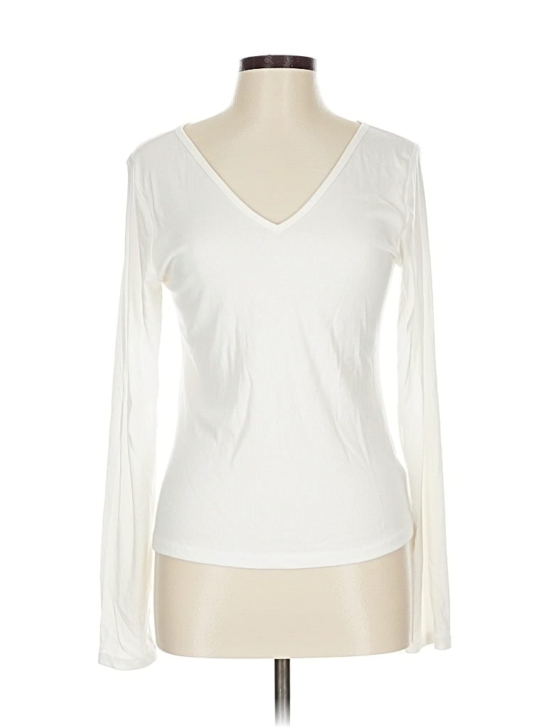 Pre-owned Gap Long Sleeve T-shirt In White
