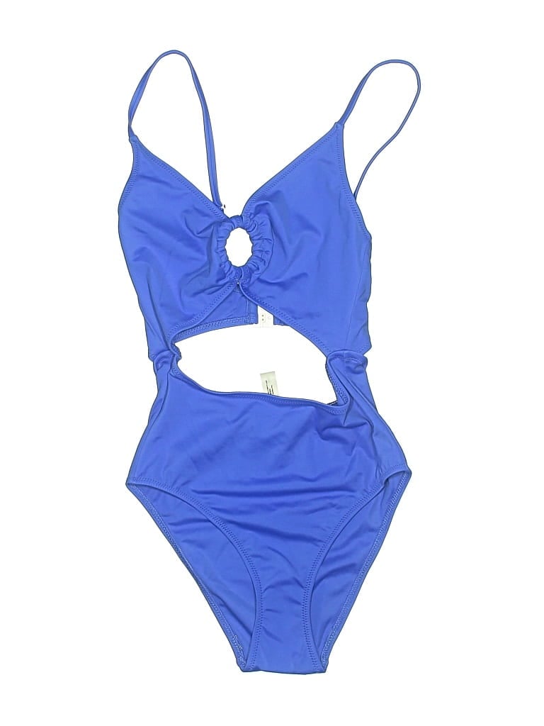 Pre-owned Solid & Striped One Piece Swimsuit In Blue