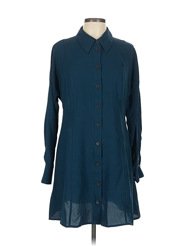 Pre-owned Mng Long Sleeve Blouse In Blue
