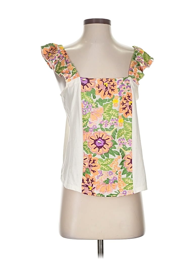 Pre-owned Tiny Sleeveless Blouse In White