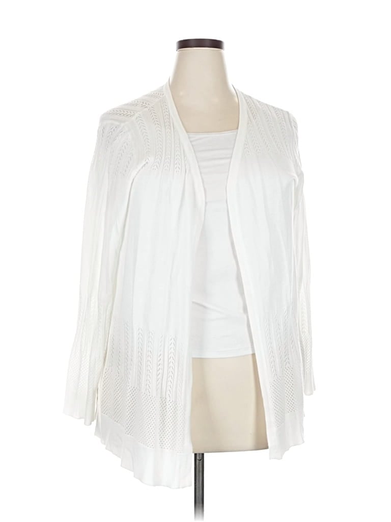 Pre-owned Westport Cardigan Sweater In White