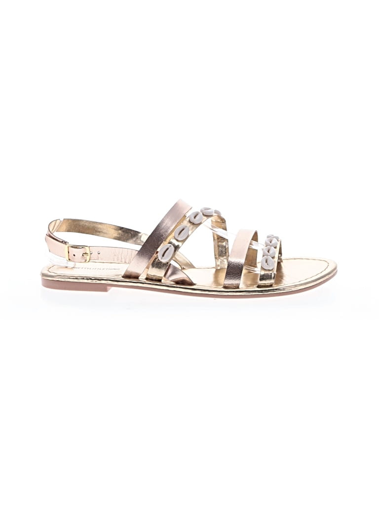 Pre-owned Prettylittlething Sandals In Gold