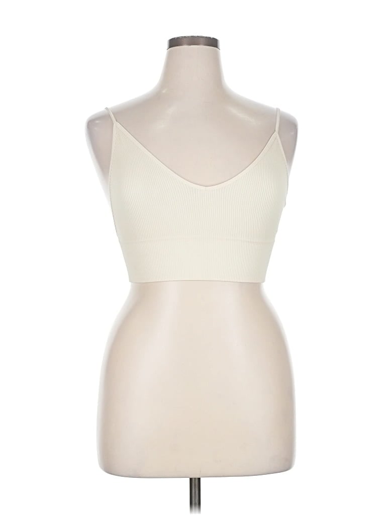 Pre-owned Out From Under Tank Top Ivory Strapless Neckline Tops In White