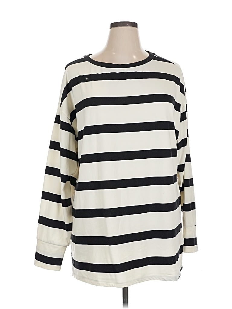 Pre-owned Lularoe Long Sleeve T-shirt In White