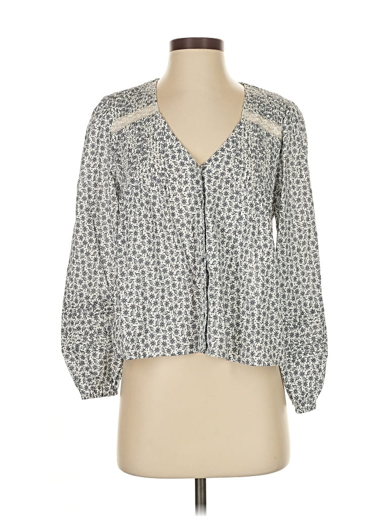 Pre-owned Reformation 3/4 Sleeve Blouse In Gray