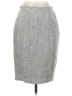 Brian Reyes Chevron-herringbone Gray Silk Skirt Size 6 - photo 1
