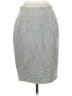 Brian Reyes Chevron-herringbone Gray Silk Skirt Size 6 - photo 2