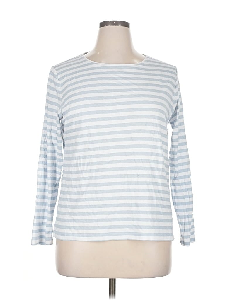 Pre-owned Croft & Barrow 3/4 Sleeve T-shirt In Blue