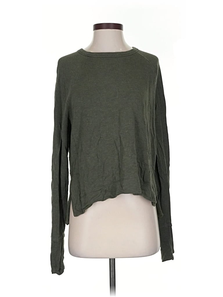 Pre-owned Athleta Cardigan Sweater In Green