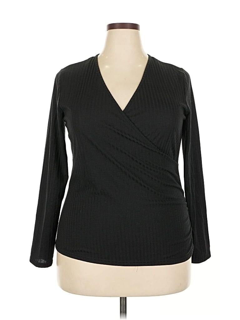 Pre-owned Nine West Long Sleeve Blouse In Black