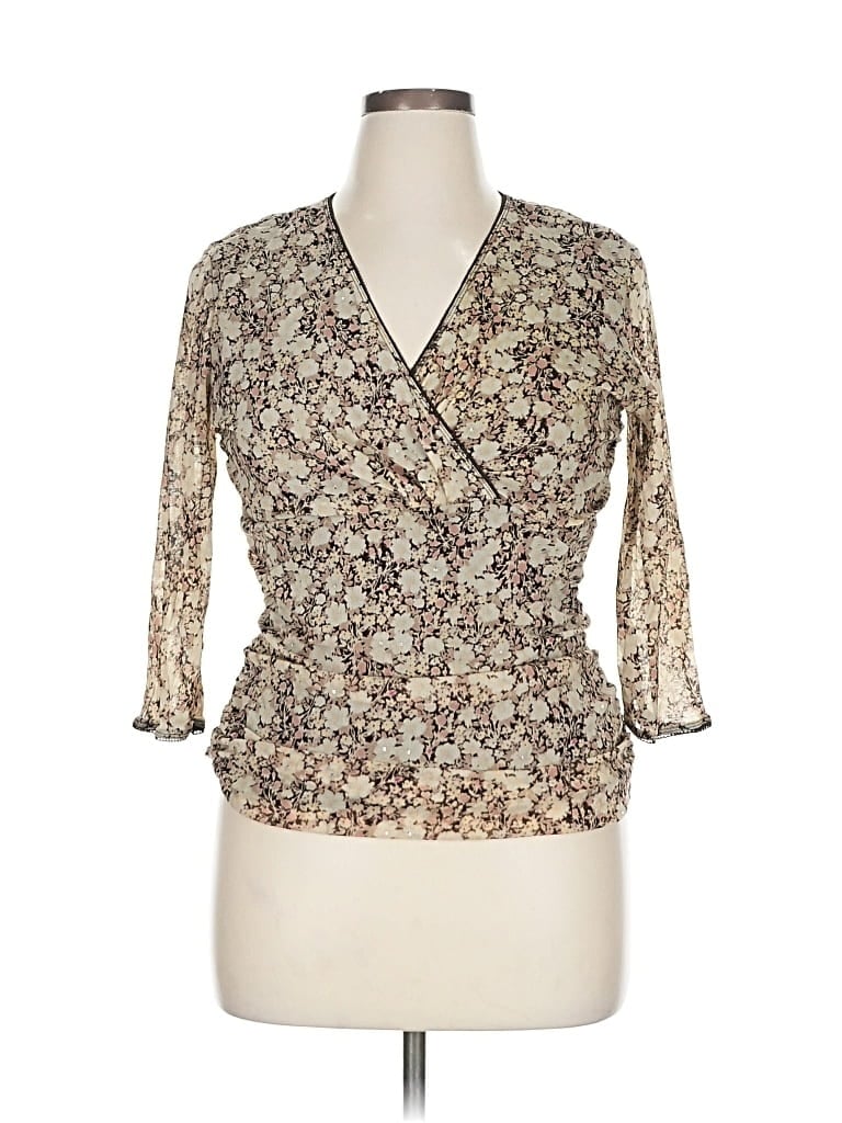 Pre-owned The Limited 3/4 Sleeve Blouse In White