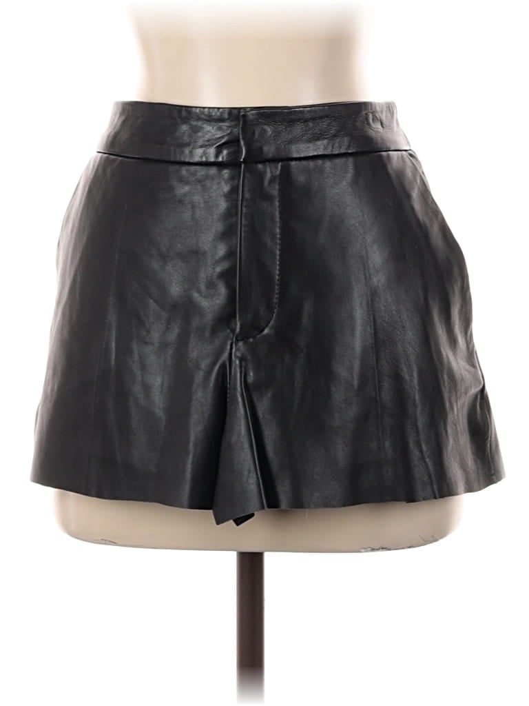 Pre-owned Zara Leather Skirt In Black