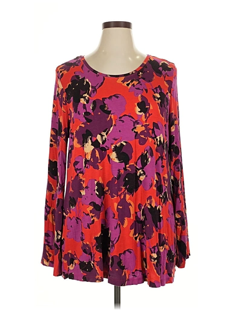 Pre-owned Logo By Lori Goldstein Long Sleeve Blouse In Purple