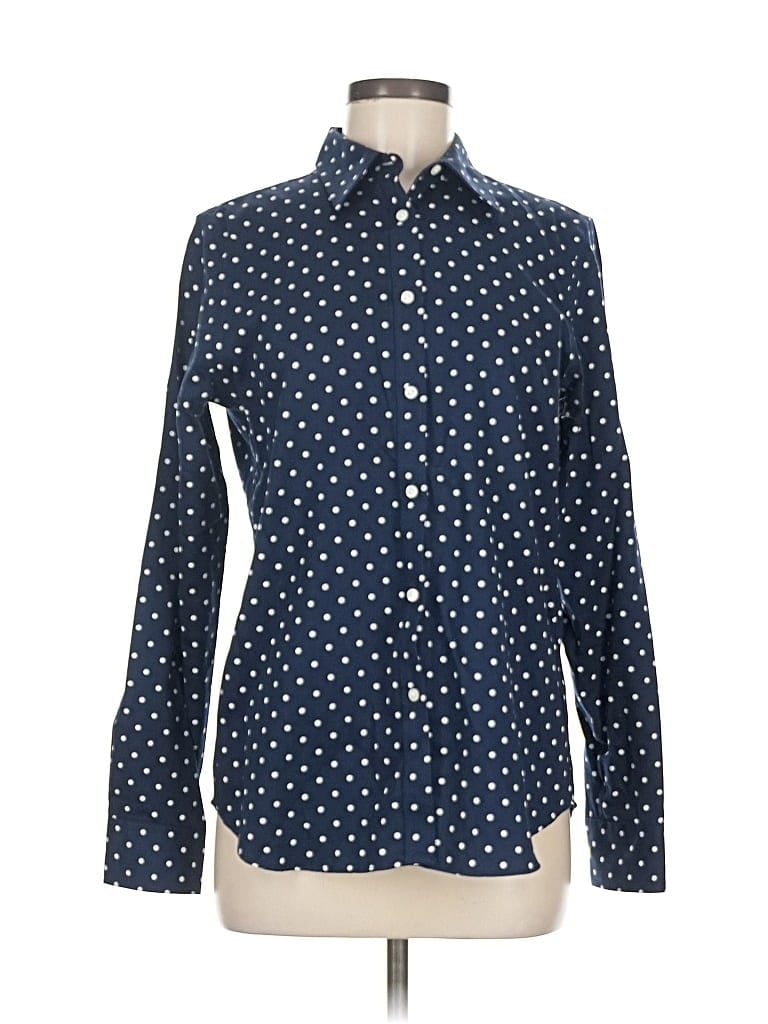 Pre-owned Chaps Long Sleeve Polo Shirt In Blue