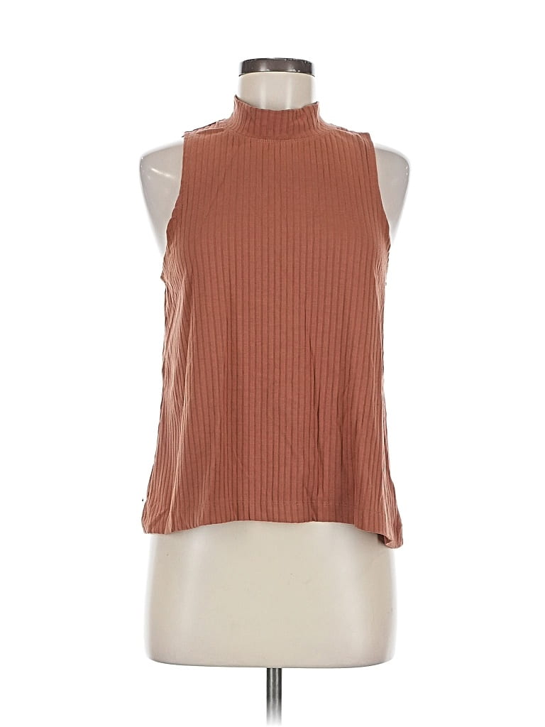 Pre-owned Cotton On Sleeveless Turtleneck In Brown